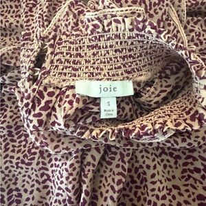 Joie Burgundy and Beige silk Top